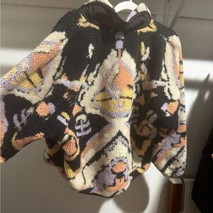 Free people Colorful Patterned Fleece Poncho